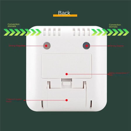 Elektronisk digital temperatur- och fuktighetsmätare inomhus utomhus termometer hygrometer väderstation klocka vit