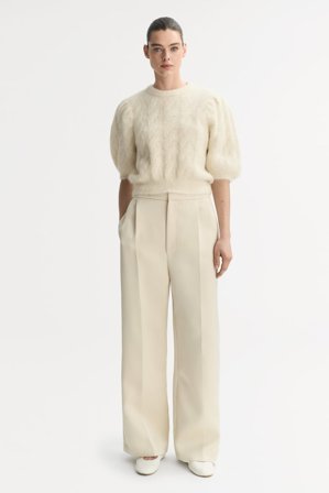 Soft Goat - Alpaca top - Women cashmere sweater - XL - Feather White