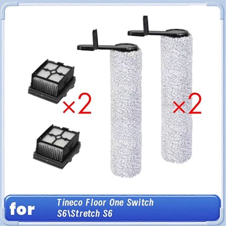 Rullborste HEPA-filter Tillbehör för Tineco Floor One Switch S6/Stretch S6