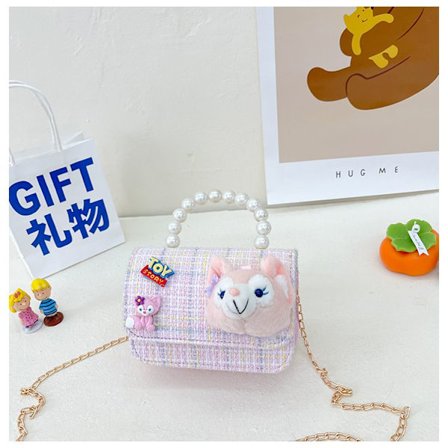 Oppilaan koululaukku Lasten laukku Söpö prinsessa Kannettava olkalaukku Tyttökappale Reppu Pieni tyttö Tarvikkeet Lähettilaukku-Pinkki