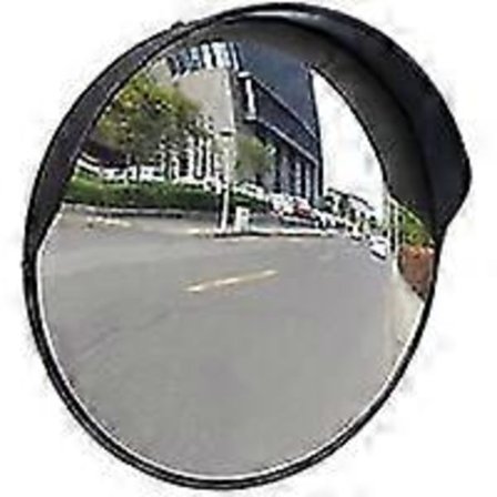 Trafik Spejl 30Cm, Professionel, Vejrbestandig, Robust, Indendørs & Udendørs, Sort