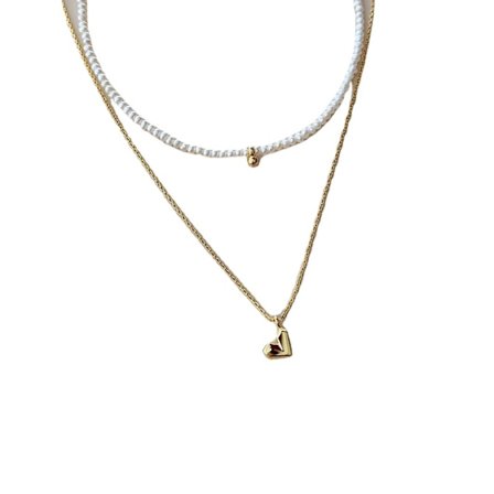 Vintage perlekjede i hjerteform, moteriktig design