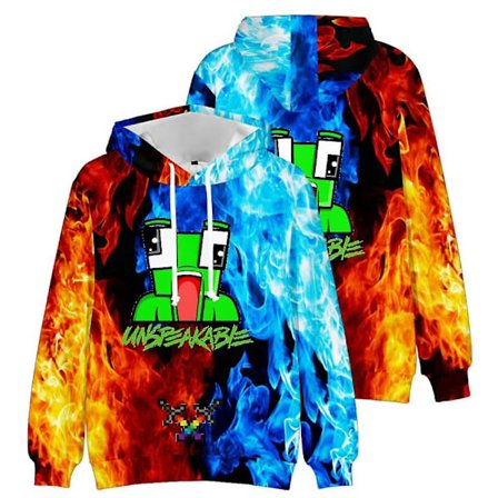 Ubeskrivelig 3D-printing, barn, fritid, langermet hettegenser, genser - Xin