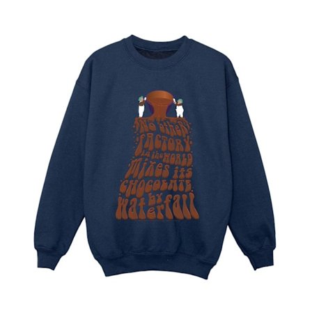 Willy Wonka Boys Chocolate Waterfall Sweatshirt 3-4 år Marinblå