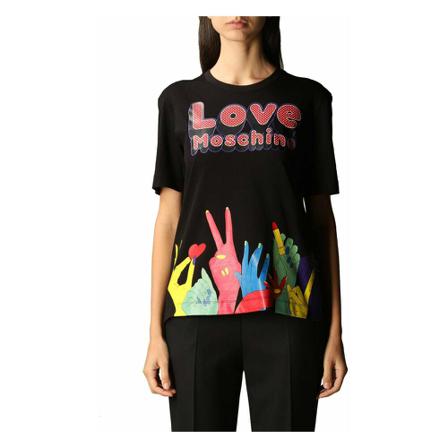 Love Moschino T-Shirts Sort, Dame