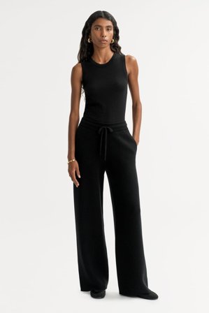 Soft Goat - Double knit pants - Women cashmere pants - M - Black