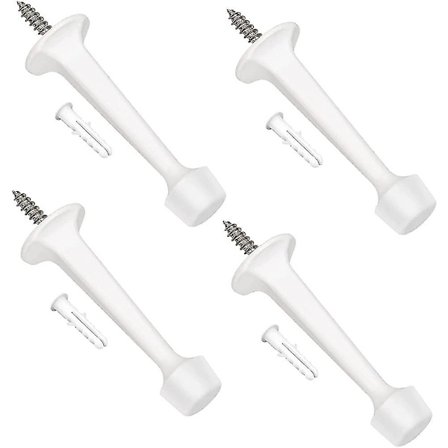 4-pack Dörrstopp, tungt, solid, styvt metall, väggmonterat, 7,5 cm