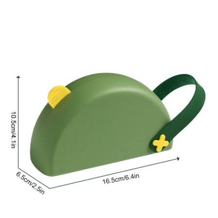 [NT] Bärbart syset med tecknad förvaringslåda, multifunktionella sytillbehör för hemresor, grön