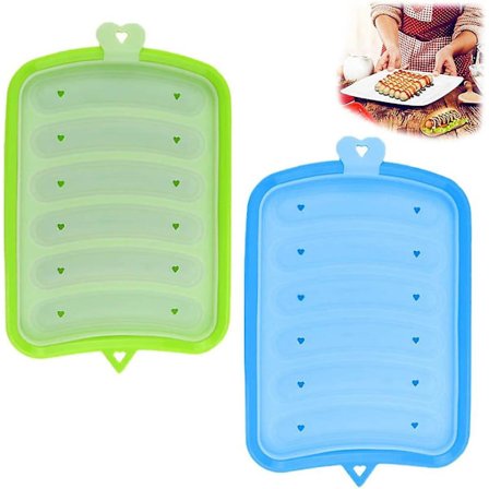 2 stk. Silikon Pølseforme, Pølsefremstillingsforme, Pølsebakke Madforme Kogeforme, Non-stick Hjemmelavet Æg Pølse Hotdog