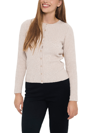 Saint Tropez Mila SZ R-N Rib Cardigan Tröjor Dam Grå XXL