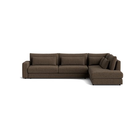 Sevilla Ecksofa, rechts, Modesto Braun, modernes Design, bequeme Polsterung mit Nozag-Federn, 85cm Höhe, hochwertiger Stoffbezug, zeitlos.