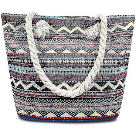 Kestävä kangas olkalaukku Matkaklassikko Rantapussi Vetoketjutasku Sisällä - -