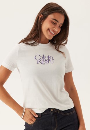 Calvin Klein Jeans-Ss Fitted Script Calvin Klein Te-L