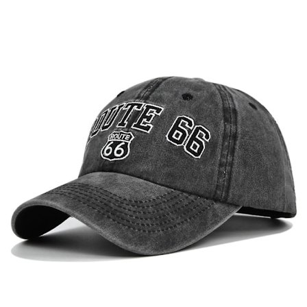 Route 66 Broderte Baseball Caps Vasket Gammel Baseball Caps Broderte Caps Cowboyhatt Solskjerm (FMY)