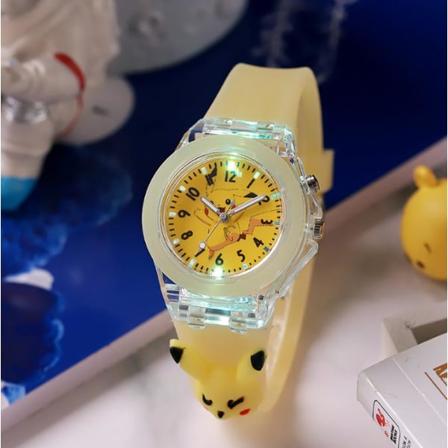 Kids Cartoon Silikon Night Luminous Quartz Watch Armband LED blinkande klockor Pikachu