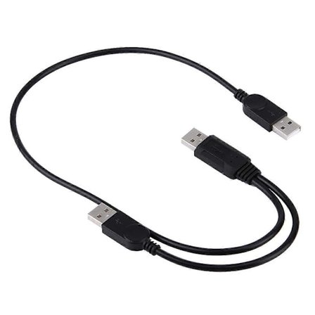 2-i-1 USB 2.0 Hane till 2 Dubbla USB Hane Kabel för Dator/Laptop, Längd: 50cm