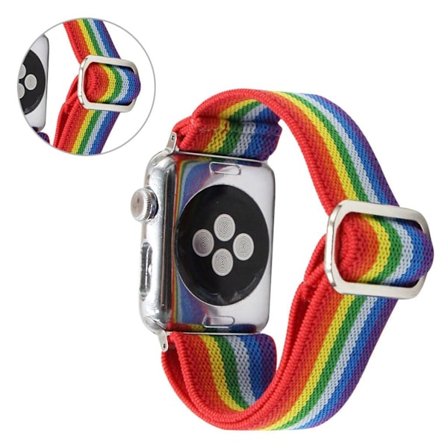 Apple Watch Series 6 / 5 44mm woven style pattern watch band - Rainbow