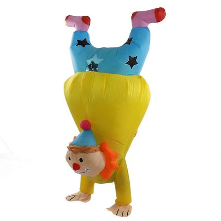 Oppblåsbar håndstående klovnekostyme for voksne Halloween Opp ned klovn oppblåsbar kostyme-lingling}