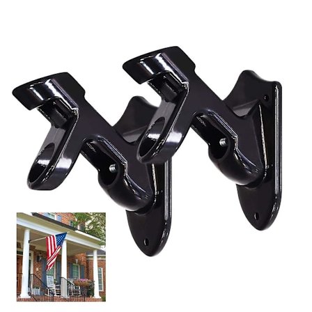 Flagstangsbeslag, 2 stk. Flagbeslag Aluminiumlegering 2 Vinkelpositioner Justerbart Beslag Monteringsbase Vejrbestandig Flag med Skruer til Have