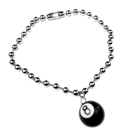 Biljard Choker Halsband Svart 8 Ball Hänge Choker Halsband Tur Uttalande Punk Cool Halsband Unisex Ornament Party (FMY)