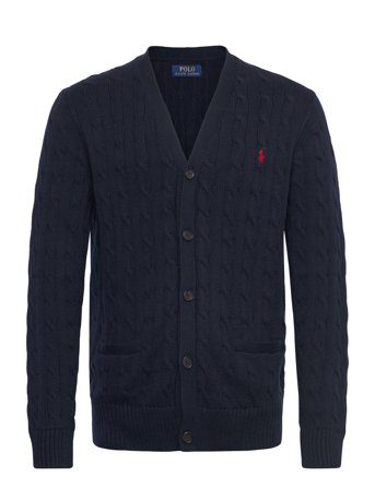 Polo Ralph Lauren Cable-Knit Cotton Cardigan - Blue - M