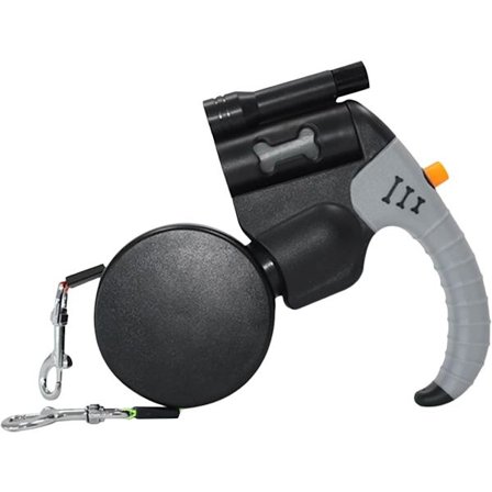 ING Uttrekkbart hundebånd, 360-graders roterende og justerbare doble stropper, hverdagslige kjæledyrrekvisita, inkluderer en gratis rull med 