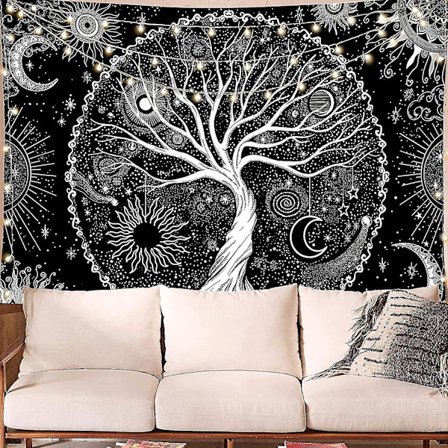 Livets Træ Vægophæng Gobelin Boheme Hippie Stil Psykedelisk Gobelin Til Stue Soveværelse