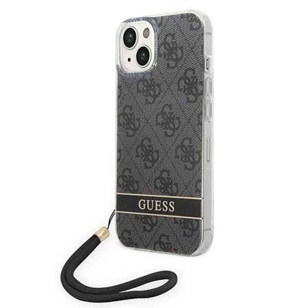 Guess GUOHCP14MH4STK iPhone 14 Plus 6.7 "musta / musta kovakotelo 4G Tulosta hihna