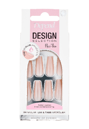 Depend Design Selection Nude Shimmer Coffin Lösnaglar & dekoration Dam 1 PCS