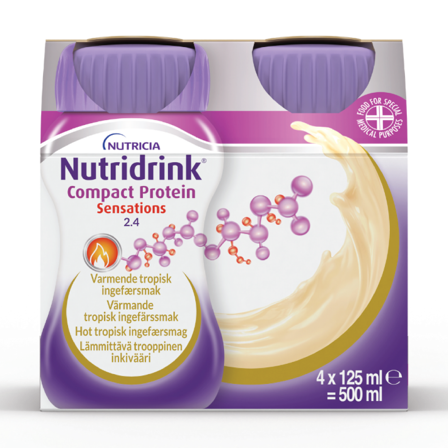 Nutridrink Compact Protein Sensations Næringsdrikk, Varmende tropisk ingefær, 4x125 ml