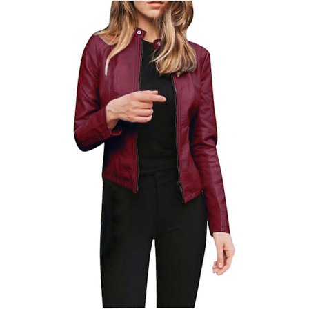 Skinnjakke i store størrelser for motorsykkelkjøring - Damestørrelser, slitesterkt materiale, svart farge, stilig passform