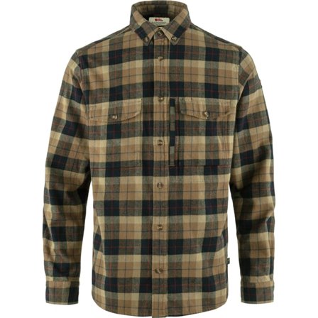 Fjällräven Värmland Heavy Flannel Paita XXL - Miehet - Dark Sand-Dark Navy - Paidat