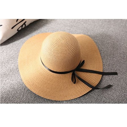 Dame Solhatt, Foldbar Halmhatt med Bred Bremm Anti-Sol Caps