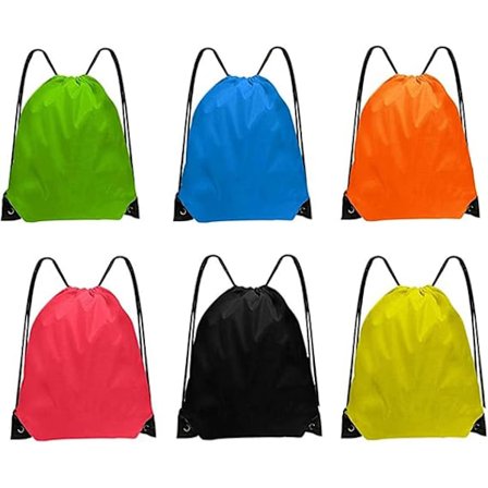 6 Pakning Snørestrekksekker Snørestrekk Gymbag Vanntett Løpesekk Sports Snørebag Snøre Svømmebag for Sport, Gym, Reise