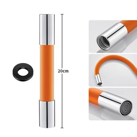 Universal skummande förlängningsrör med anslutning 360 graders kran spruta förlängningsslang flexibel och kan formas