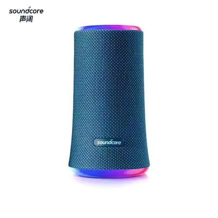 Soundcore Flare 2 Bluetooth-højttaler, med IPX7 vandtæt beskyttelse og 360° lyd til baggårds- og strandfest, 20W ledning