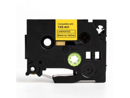 Tape 12mm TZe-631 Svart på Gul - Lyreco - Kontorsmaskiner > Märkmaskiner och tape > Tape - Brother TZ