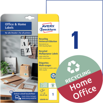 Etikett Hvit 210x297 mm