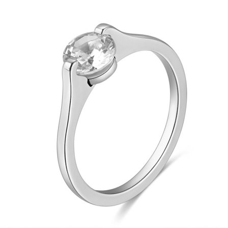 Rostfritt stål ring CZ