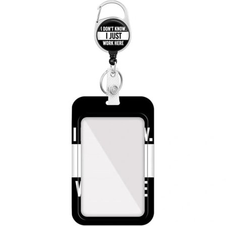 ID-kortholder Bærbar Multifunksjonell Justerbar ID-Brikkeholder Kortholder Kontorrekvisita Svart