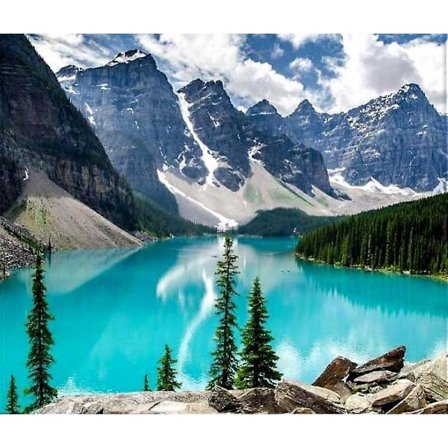 Måla Efter Nummer Landskapsbild Med Ram 40x50