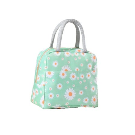 Isoleret frokostpose, bærbar termisk frokostpose køletaske frokostboks arrangør tote taske arbejde skole picnic camping rejse (Daisy Green)