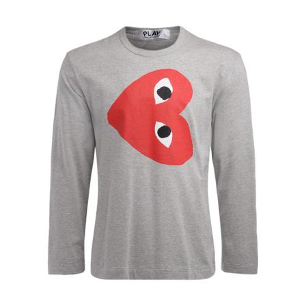 Comme des Garçons Play, T-Shirt long sleeve Grijs, Heren, Maat:M