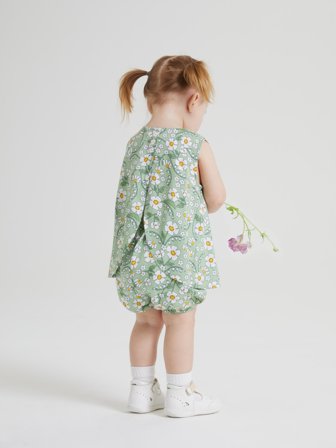 Polarn O. Pyret - Floral top and trousers set - 56 - Childrenswear - green