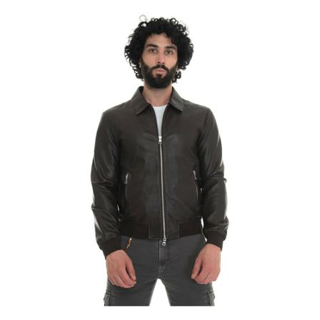 The Jack Leathers, newyorkerperfo-plung 06 jacket Bruin, Heren, Maat:M