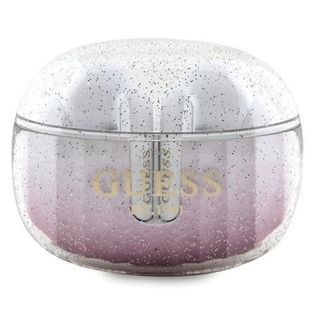 Guess Glitter Gradient TWS Bluetooth-hovedtelefoner + dockingstation - pink