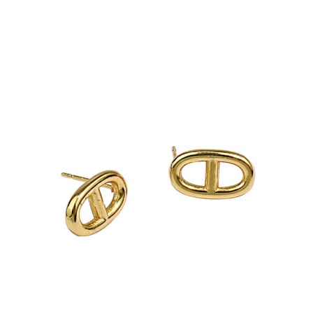 Ovala örhängen i metall, guldörhängen för kvinnor