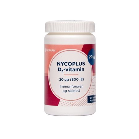 Nycoplus D3-vitamin 20 mcg tabletter 100 stk