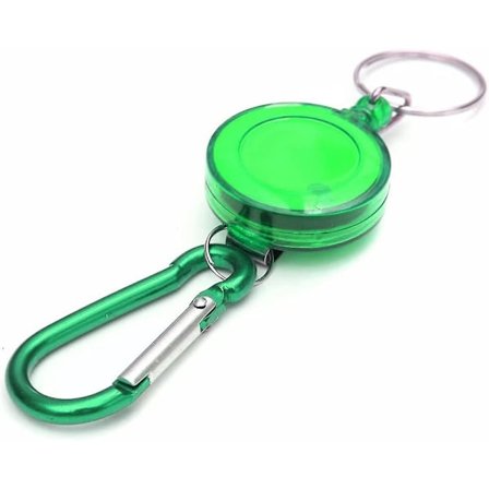 Retractable Keychain Carabiner Och Nyckelringar Nyckelhållare Badge Holder Plast Skal Gourd Spänne (grön)