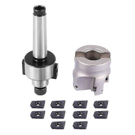 MT2 M10&50mm Planfresfres med pinne + 10 stk APMT1604 Karbidskjær med skiftenøkkel CNC JP